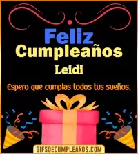GIF Mensaje de cumpleaños Leidi
